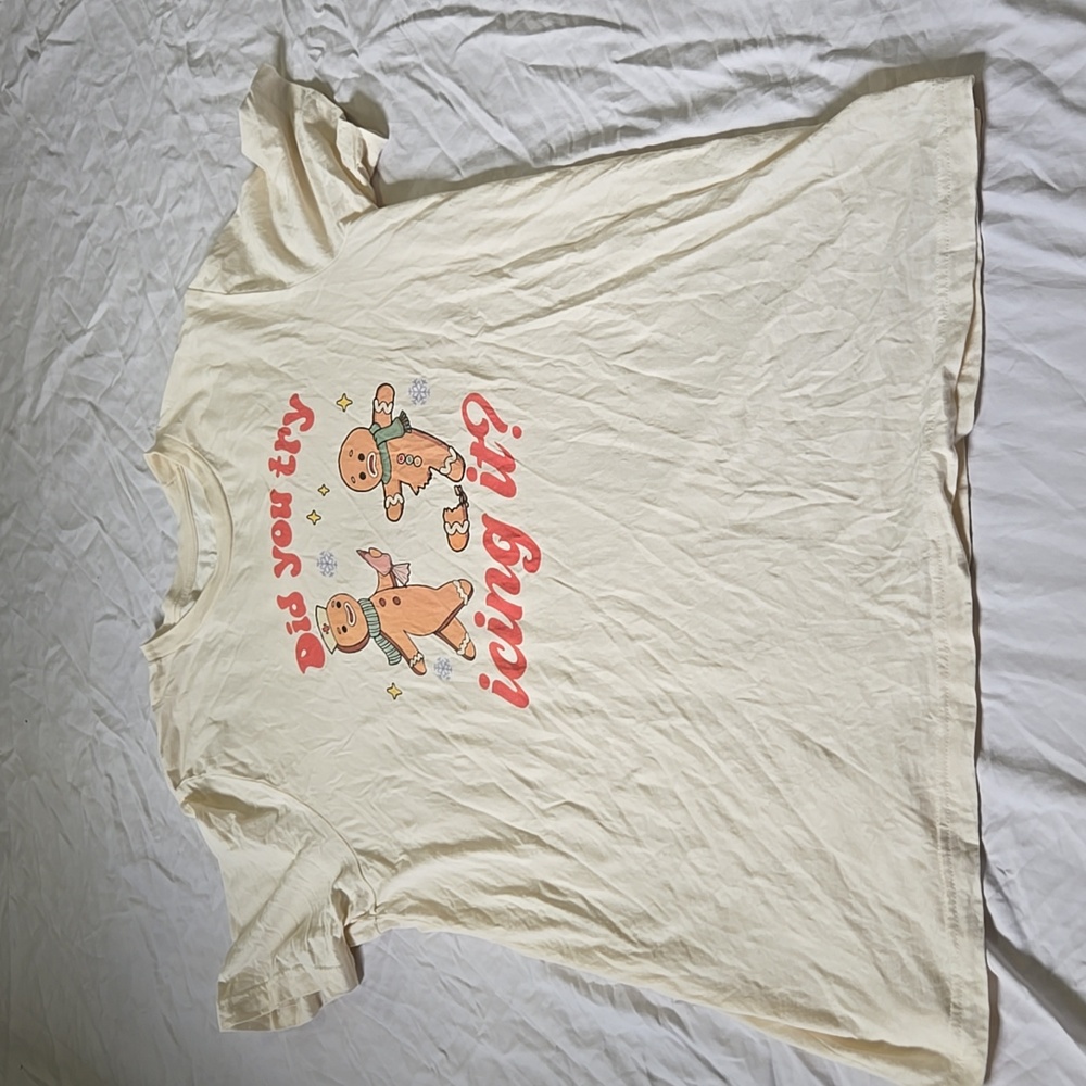 Womens XL Funny Christmas Did You Try Icing It Tee Shirt